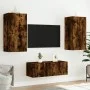 TV-Wandmöbel mit LED-Beleuchtung, 4-teilig, aus geräucherter Eichen-Ingenieurholz. von , TV-Möbel - Ref: Foro24-3216822, Prei...