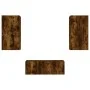 Muebles TV pared con LED 4 pzas madera ingeniería roble ahumado de , Muebles TV - Ref: Foro24-3216822, Precio: 179,33 €, Desc...