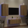 Wand-TV-Möbel mit LED 4 Stück Holzwerkstoff Sonoma Eiche von , TV-Möbel - Ref: Foro24-3216820, Preis: 176,89 €, Rabatt: %