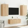 Wand-TV-Möbel mit LED 4 Stück Holzwerkstoff Sonoma Eiche von , TV-Möbel - Ref: Foro24-3216820, Preis: 174,71 €, Rabatt: %