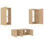 Wand-TV-Möbel mit LED 4 Stück Holzwerkstoff Sonoma Eiche von , TV-Möbel - Ref: Foro24-3216820, Preis: 176,89 €, Rabatt: %