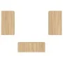 Wand-TV-Möbel mit LED 4 Stück Holzwerkstoff Sonoma Eiche von , TV-Möbel - Ref: Foro24-3216820, Preis: 174,71 €, Rabatt: %