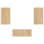 Wand-TV-Möbel mit LED 4 Stück Holzwerkstoff Sonoma Eiche von , TV-Möbel - Ref: Foro24-3216820, Preis: 176,89 €, Rabatt: %
