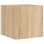 Wand-TV-Möbel mit LED 4 Stück Holzwerkstoff Sonoma Eiche von , TV-Möbel - Ref: Foro24-3216820, Preis: 176,89 €, Rabatt: %