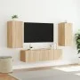 Wand-TV-Möbel mit LED 4 Stück Holzwerkstoff Sonoma Eiche von , TV-Möbel - Ref: Foro24-3216841, Preis: 163,91 €, Rabatt: %