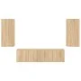 Wand-TV-Möbel mit LED 4 Stück Holzwerkstoff Sonoma Eiche von , TV-Möbel - Ref: Foro24-3216841, Preis: 163,91 €, Rabatt: %