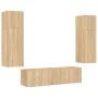 Muebles TV pared con LED 6 pzas madera ingeniería roble Sonoma de , Muebles TV - Ref: Foro24-3216834, Precio: 219,83 €, Descu...