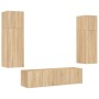 Wand-TV-Möbel mit LED 6 Stück Holzwerkstoff Sonoma Eiche von , TV-Möbel - Ref: Foro24-3216834, Preis: 222,63 €, Rabatt: %