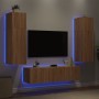Wand-TV-Möbel mit LED 6 Stück Holzwerkstoff Sonoma Eiche von , TV-Möbel - Ref: Foro24-3216834, Preis: 222,63 €, Rabatt: %