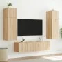 Muebles TV pared con LED 6 pzas madera ingeniería roble Sonoma de , Muebles TV - Ref: Foro24-3216834, Precio: 219,83 €, Descu...