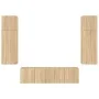 Muebles TV pared con LED 6 pzas madera ingeniería roble Sonoma de , Muebles TV - Ref: Foro24-3216834, Precio: 219,83 €, Descu...