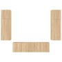 Wand-TV-Möbel mit LED 6 Stück Holzwerkstoff Sonoma Eiche von , TV-Möbel - Ref: Foro24-3216834, Preis: 222,63 €, Rabatt: %