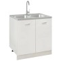 Fregadero de cocina doble seno acero inoxidable 800x600x155 mm
