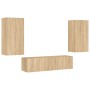 Wand-TV-Möbel mit LED 4 Stück Holzwerkstoff Sonoma Eiche von , TV-Möbel - Ref: Foro24-3216848, Preis: 188,41 €, Rabatt: %