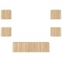 Muebles TV pared con LED 6 pzas madera ingeniería roble Sonoma de , Muebles TV - Ref: Foro24-3216855, Precio: 182,35 €