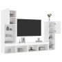 Wall-mounted TV furniture with LED, 4 pieces, engineered wood, white. by , TV Furniture - Ref: Foro24-3216654, Price: 194,82 ...