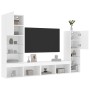 Wand-TV-Möbel mit LED 4 Stk. Holzwerkstoff weiß von , TV-Möbel - Ref: Foro24-3216654, Preis: 198,03 €, Rabatt: %