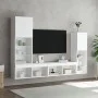 Wand-TV-Möbel mit LED 4 Stk. Holzwerkstoff weiß von , TV-Möbel - Ref: Foro24-3216654, Preis: 195,34 €, Rabatt: %