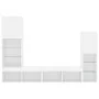 Wall-mounted TV furniture with LED, 4 pieces, engineered wood, white. by , TV Furniture - Ref: Foro24-3216654, Price: 194,82 ...