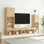 Wand-TV-Möbel mit LED 4 Stück Holzwerkstoff Sonoma Eiche von , TV-Möbel - Ref: Foro24-3216656, Preis: 168,87 €, Rabatt: %