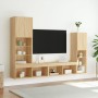 Wand-TV-Möbel mit LED 4 Stück Holzwerkstoff Sonoma Eiche von , TV-Möbel - Ref: Foro24-3216656, Preis: 172,68 €, Rabatt: %