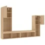 Wand-TV-Möbel mit LED 4 Stück Holzwerkstoff Sonoma Eiche von , TV-Möbel - Ref: Foro24-3216656, Preis: 168,87 €, Rabatt: %