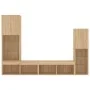 Wand-TV-Möbel mit LED 4 Stück Holzwerkstoff Sonoma Eiche von , TV-Möbel - Ref: Foro24-3216656, Preis: 168,87 €, Rabatt: %