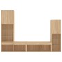 Wand-TV-Möbel mit LED 4 Stück Holzwerkstoff Sonoma Eiche von , TV-Möbel - Ref: Foro24-3216656, Preis: 172,68 €, Rabatt: %