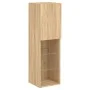 Wand-TV-Möbel mit LED 4 Stück Holzwerkstoff Sonoma Eiche von , TV-Möbel - Ref: Foro24-3216656, Preis: 168,87 €, Rabatt: %