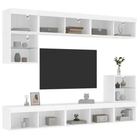 Wand-TV-Möbel mit LED 8 Stk. Holzwerkstoff weiß von , TV-Möbel - Ref: Foro24-3216668, Preis: 216,41 €, Rabatt: %