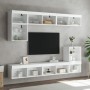 Wand-TV-Möbel mit LED 8 Stk. Holzwerkstoff weiß von , TV-Möbel - Ref: Foro24-3216668, Preis: 221,43 €, Rabatt: %