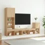 Wand-TV-Möbel mit LED 4 Stück Holzwerkstoff Sonoma Eiche von , TV-Möbel - Ref: Foro24-3216663, Preis: 152,94 €, Rabatt: %