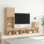 Wand-TV-Möbel mit LED 4 Stück Holzwerkstoff Sonoma Eiche von , TV-Möbel - Ref: Foro24-3216663, Preis: 158,98 €, Rabatt: %