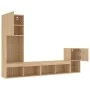 Muebles TV pared con LED 4 pzas madera ingeniería roble Sonoma de , Muebles TV - Ref: Foro24-3216663, Precio: 155,10 €, Descu...