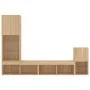 Wand-TV-Möbel mit LED 4 Stück Holzwerkstoff Sonoma Eiche von , TV-Möbel - Ref: Foro24-3216663, Preis: 152,94 €, Rabatt: %