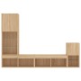 Wand-TV-Möbel mit LED 4 Stück Holzwerkstoff Sonoma Eiche von , TV-Möbel - Ref: Foro24-3216663, Preis: 158,98 €, Rabatt: %