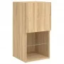 Wand-TV-Möbel mit LED 4 Stück Holzwerkstoff Sonoma Eiche von , TV-Möbel - Ref: Foro24-3216663, Preis: 152,94 €, Rabatt: %