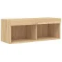 Wand-TV-Möbel mit LED 4 Stück Holzwerkstoff Sonoma Eiche von , TV-Möbel - Ref: Foro24-3216663, Preis: 152,94 €, Rabatt: %