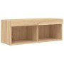 Wand-TV-Möbel mit LED 4 Stück Holzwerkstoff Sonoma Eiche von , TV-Möbel - Ref: Foro24-3216663, Preis: 158,98 €, Rabatt: %
