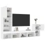 Wand-TV-Möbel mit LED 4 Stk. Holzwerkstoff weiß von , TV-Möbel - Ref: Foro24-3216661, Preis: 171,30 €, Rabatt: %