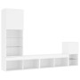 Muebles de TV de pared con LED 4 pzas madera ingeniería blanco de , Muebles TV - Ref: Foro24-3216661, Precio: 180,35 €, Descu...