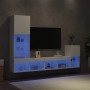 Wand-TV-Möbel mit LED 4 Stk. Holzwerkstoff weiß von , TV-Möbel - Ref: Foro24-3216661, Preis: 173,64 €, Rabatt: %
