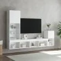 Wand-TV-Möbel mit LED 4 Stk. Holzwerkstoff weiß von , TV-Möbel - Ref: Foro24-3216661, Preis: 171,30 €, Rabatt: %