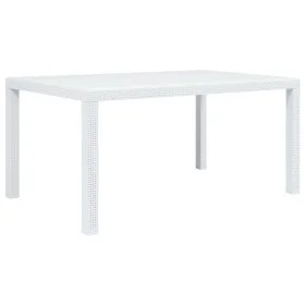 White rattan look plastic garden table 150x90x72 cm by vidaXL, Garden tables - Ref: Foro24-45604, Price: 159,48 €, Discount: %