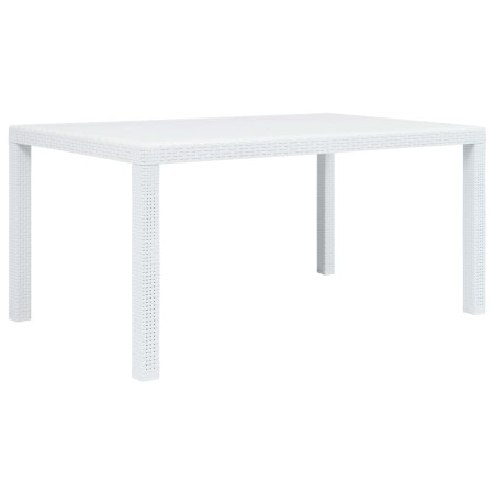 Weißer Gartentisch aus Kunststoff in Rattanoptik, 150 x 90 x 72 cm von vidaXL, Gartentische - Ref: Foro24-45604, Preis: 150,8...