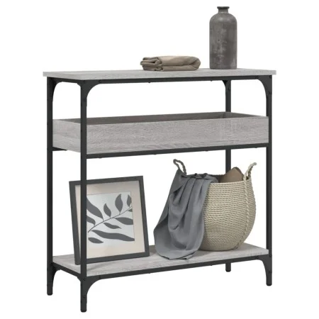 Console table with Sonoma grey engineered wood shelf 75x29x75 cm by , Side tables - Ref: Foro24-837715, Price: 48,04 €, Disco...