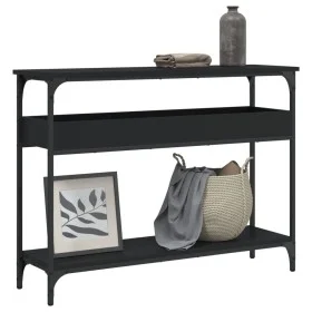 Console table with black engineered wood shelf 100x29x75 cm by , Side tables - Ref: Foro24-837717, Price: 58,50 €, Discount: %