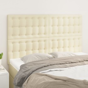 Cabeceros 4 unidades cuero sintético color crema 72x5x78/88 cm