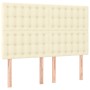 Cabeceros 4 unidades cuero sintético color crema 72x5x78/88 cm