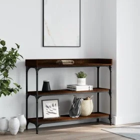 Mesa consola con estantes roble marrón 100x30x80 cm by , Side tables - Ref: Foro24-837811, Price: 48,90 €, Discount: %